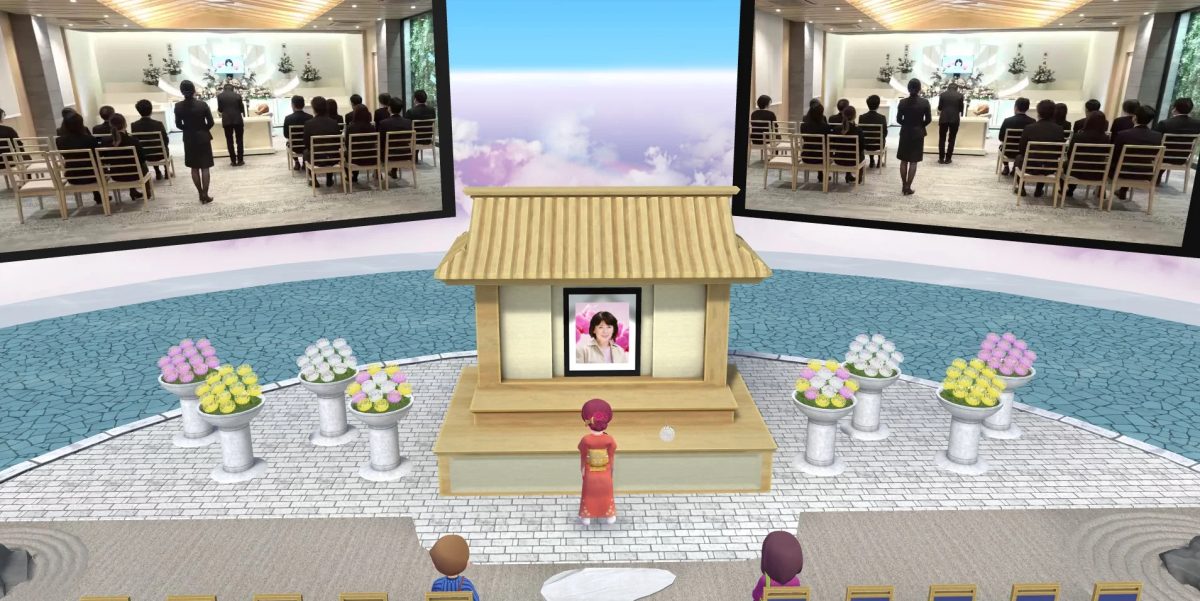 バーチャル空間での葬儀の様子