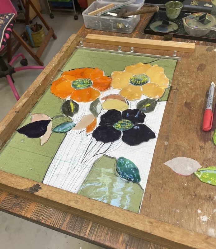 モザイクアート制作風景